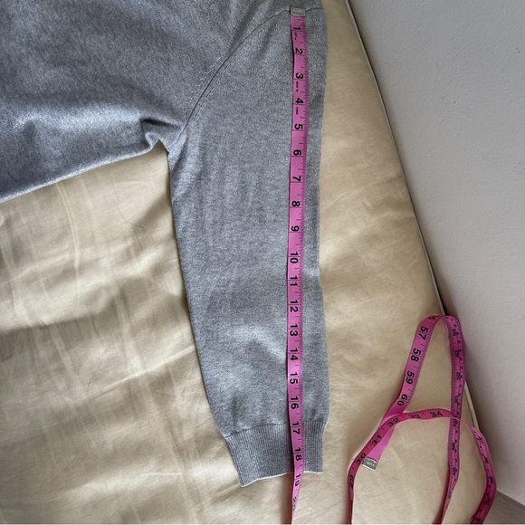 Banana Republic Boat Neck 3/4 Sleeves Sweater Knit Top Gray w/Silver Size M - Picture 8 of 8